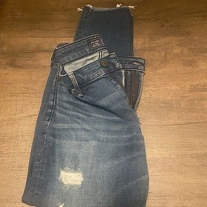Abercrombie and Fitch distressed Holy Harper ankle jeans